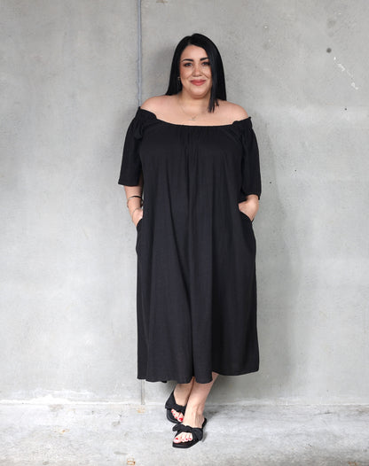 Haven Flora Maxi Dress - Black