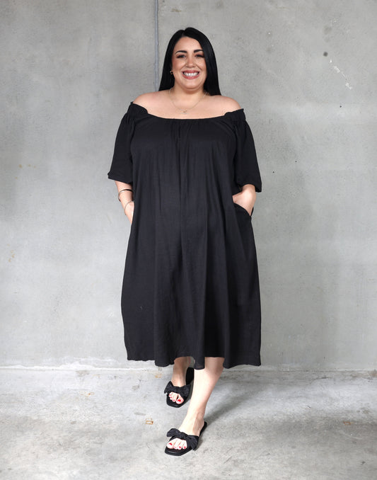 Haven Flora Maxi Dress - Black