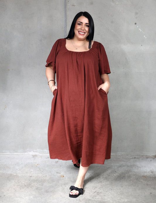 Haven Flora Maxi Dress - Espresso