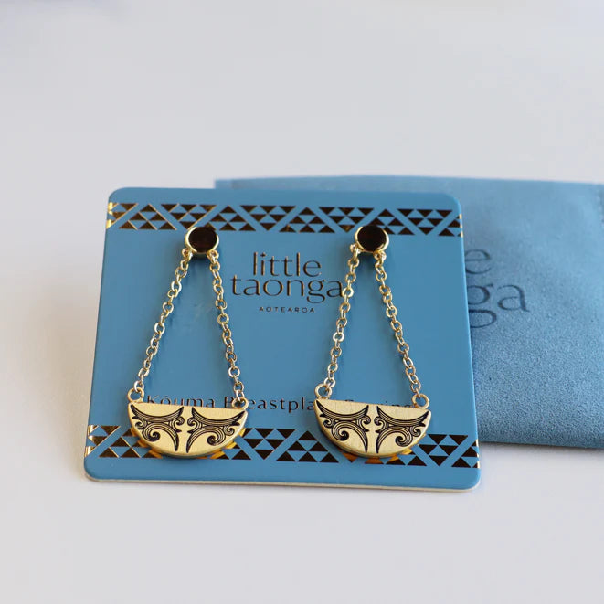 Kauae Breastplate Earrings - Gold - Isla-Maree