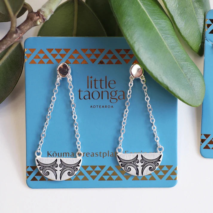 Kauae Breastplate Earrings - Silver - Isla-Maree