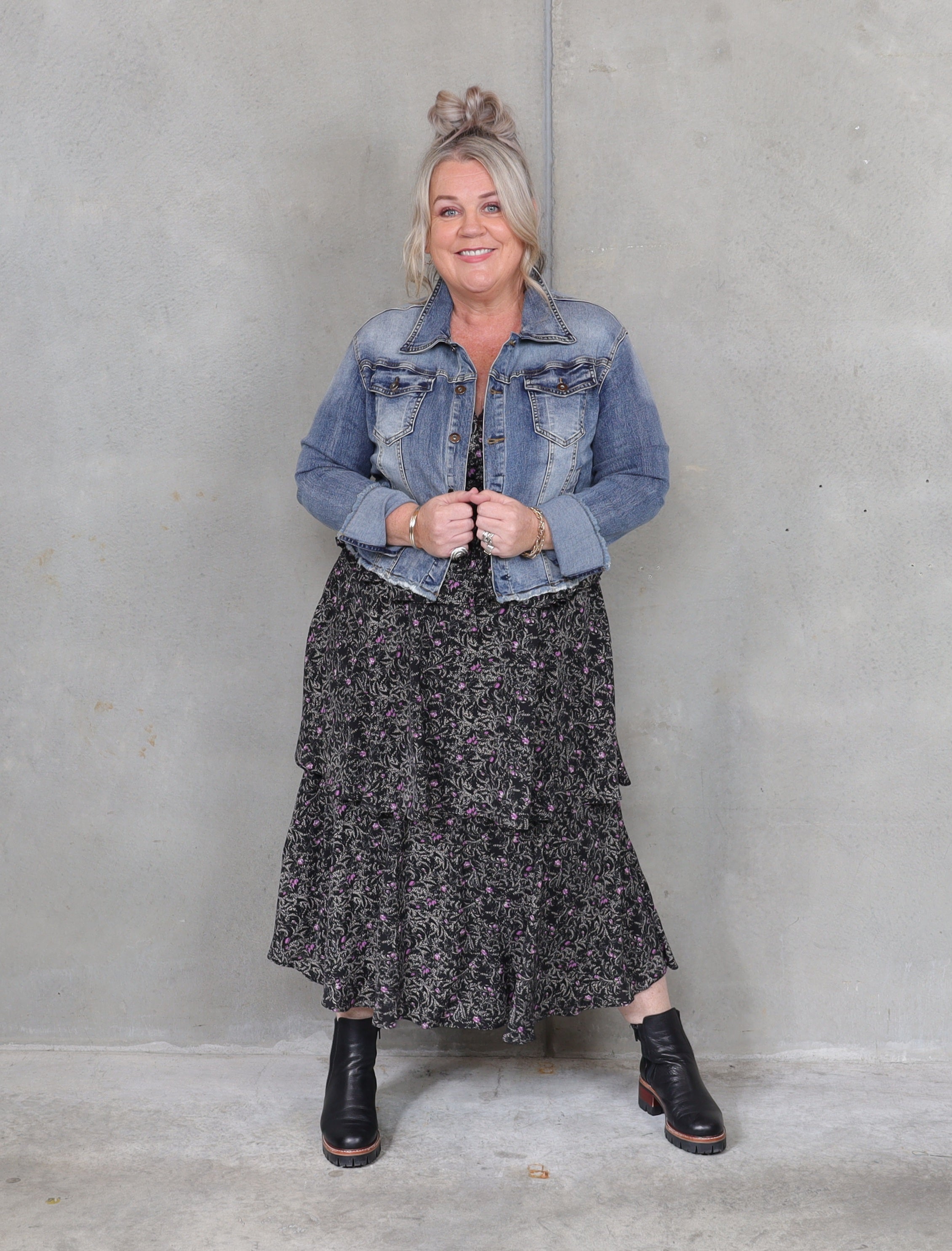 Plus Size Elissa Acid Wash Denim Jacket | Fashion to Figure