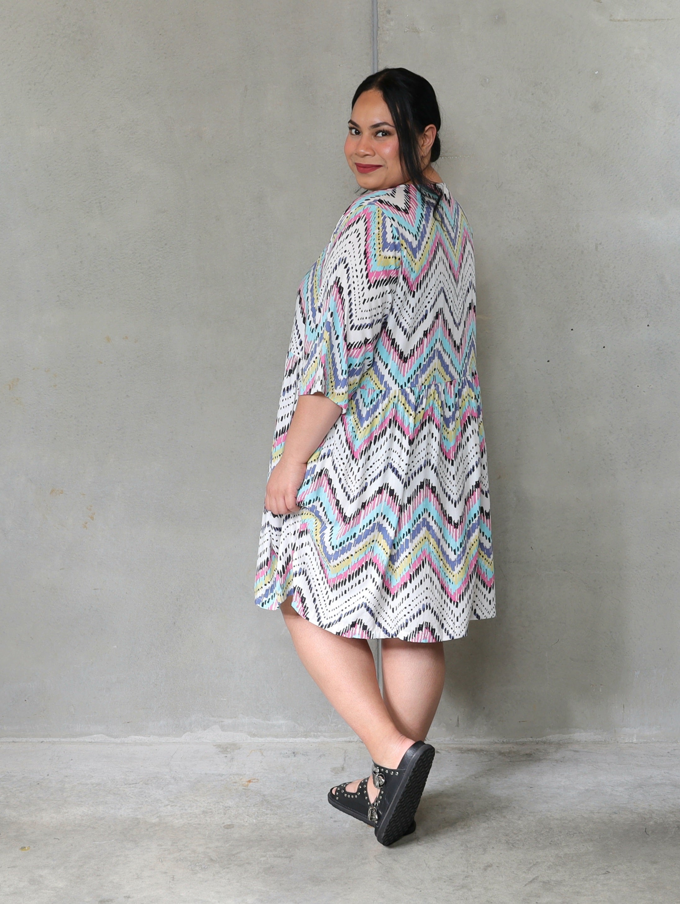 Isla Maree Jolene Dress Neon Aztec NZ Womens Plus Size Clothing