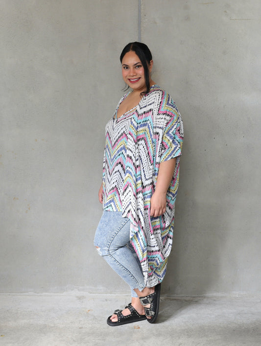 Kindred Kimono - Neon Aztec