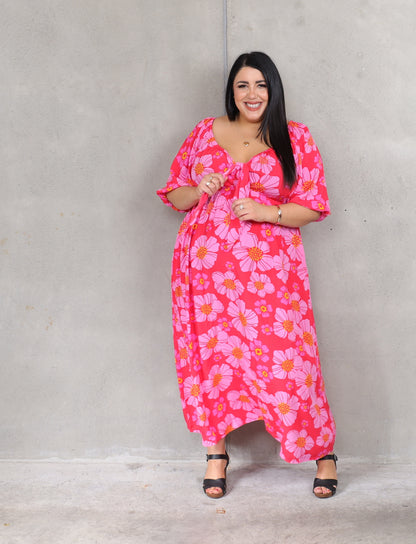 Zoe Dress - Hibiscus