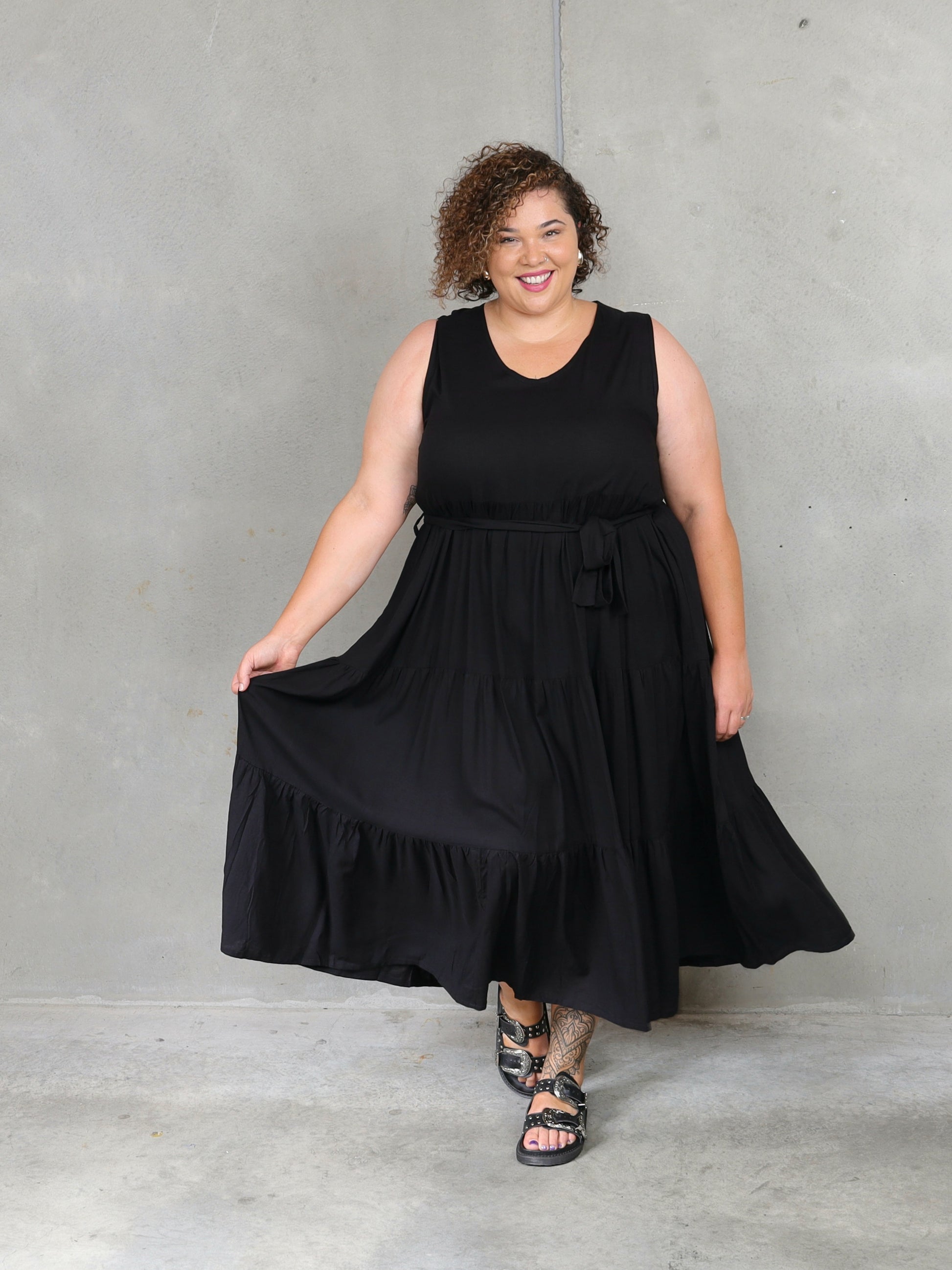 Flossie Maxi Dress - Black - Isla-Maree