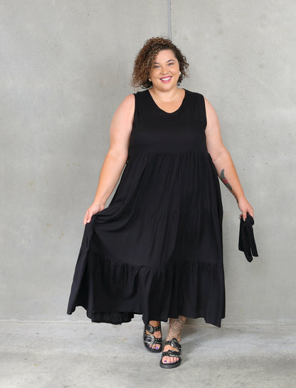 Flossie Maxi Dress - Black - Isla-Maree