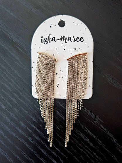 Two Tone Fringe Earring - Silver