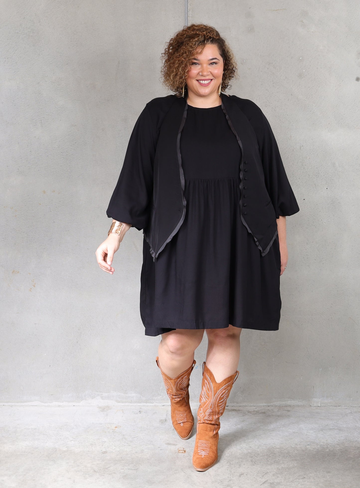 Willow Dress Long Sleeve - Black - Isla-Maree