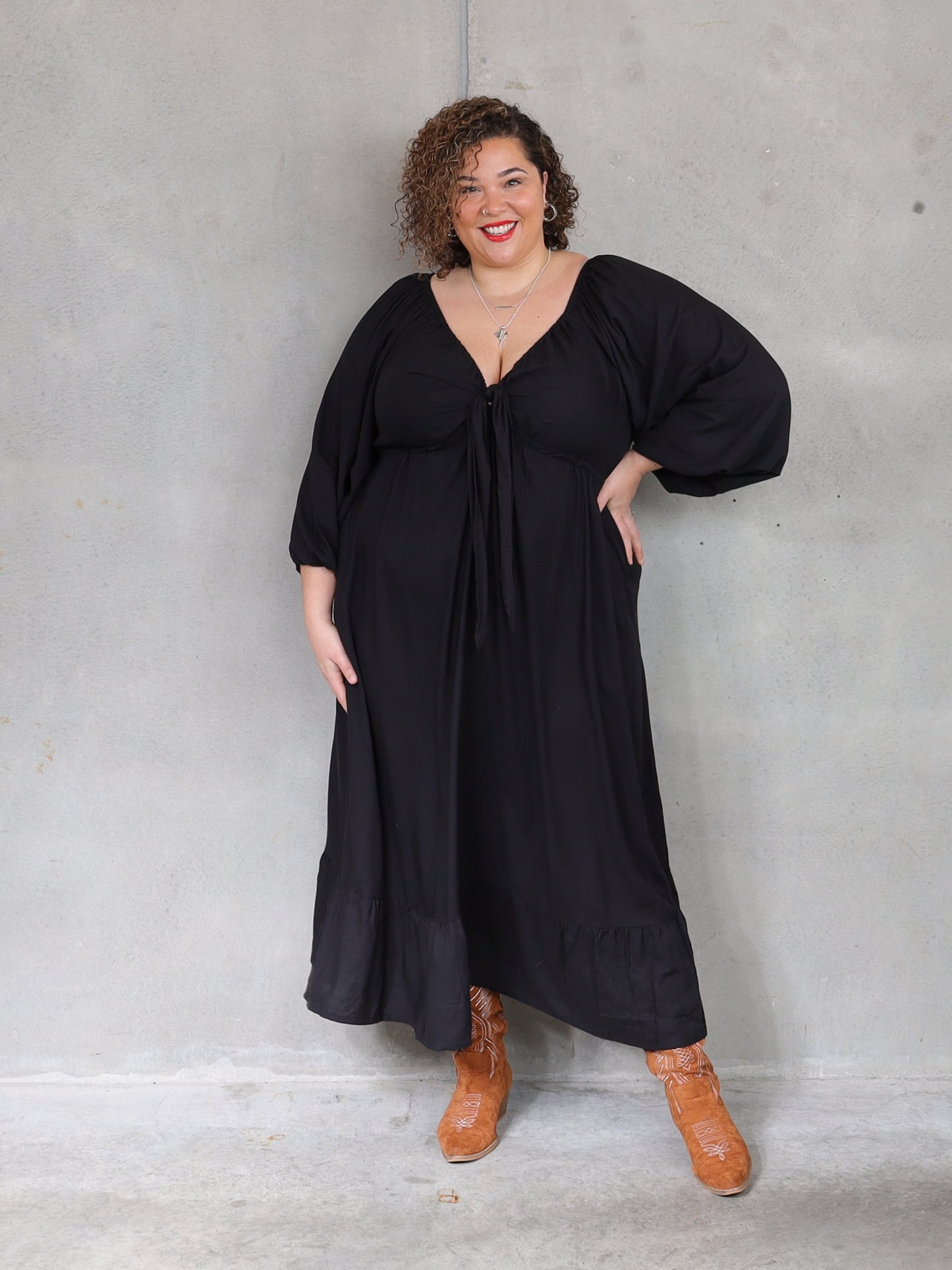 Zoe Dress Long Sleeve - Black