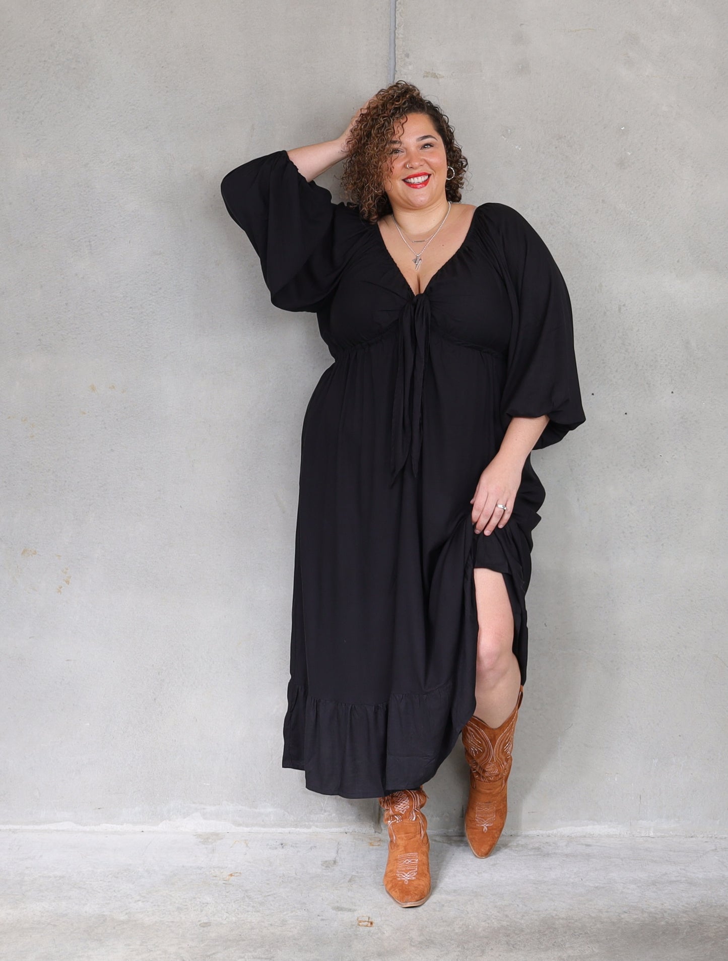 Zoe Dress Long Sleeve - Black