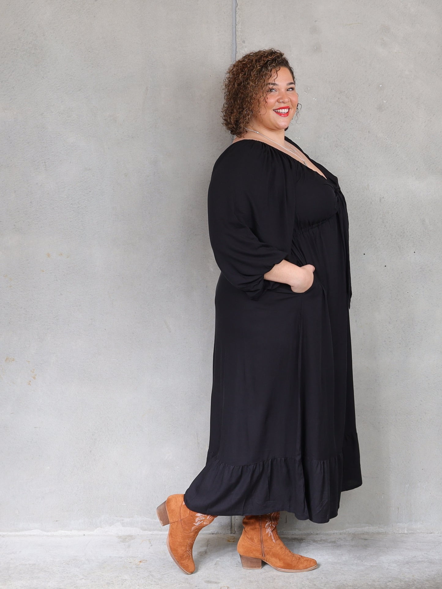 Zoe Dress Long Sleeve - Black