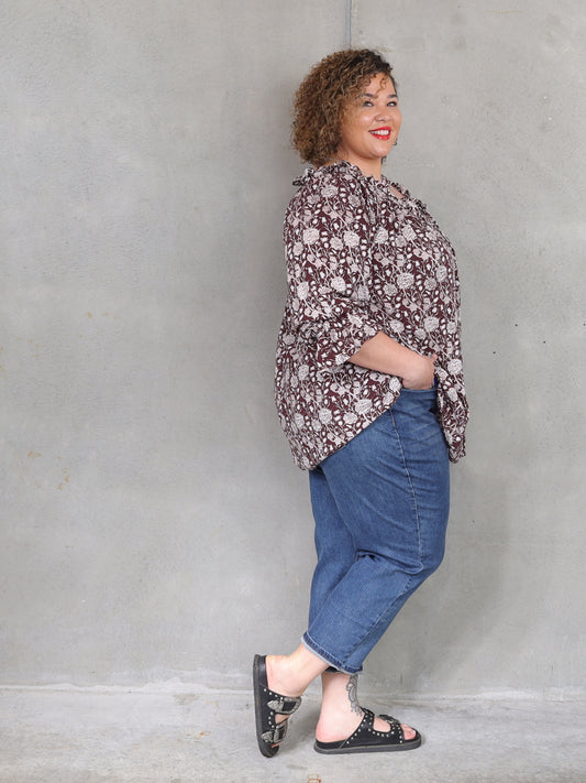 Sophia Blouse - Chocolate Marigold