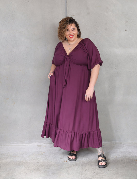 Zoe Dress - Aubergine
