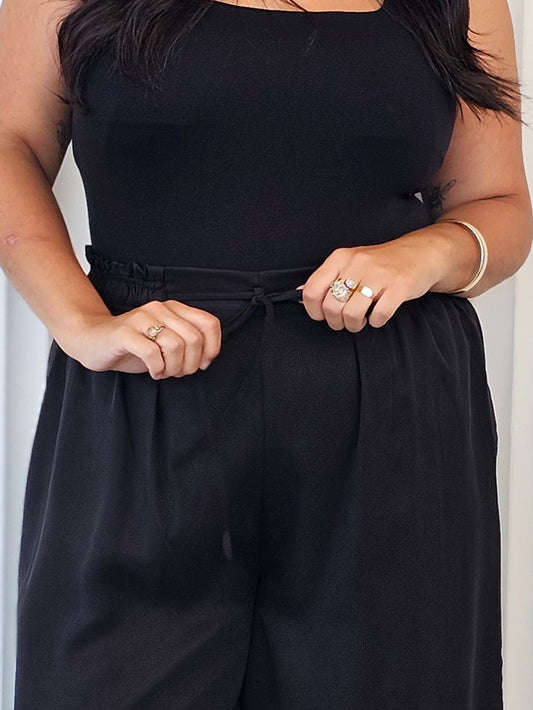 Vogue Palazzo Pant -  Black 7/8