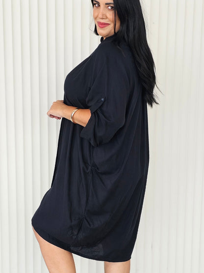 Corfu Shirt Dress - Navy