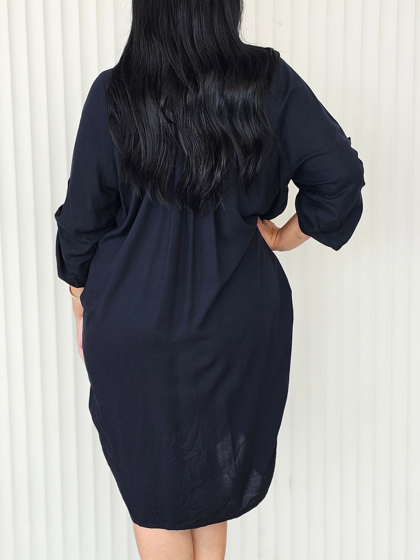 Corfu Shirt Dress - Navy