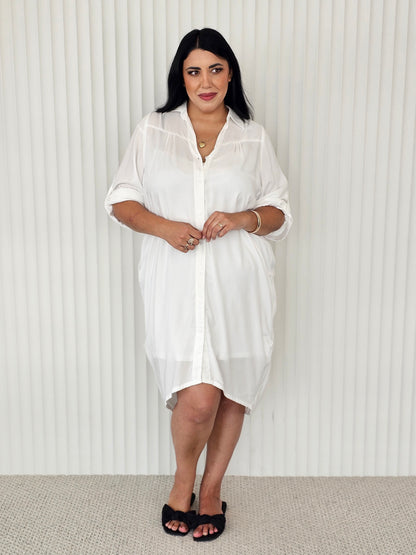 Corfu Shirt Dress - French Vanilla