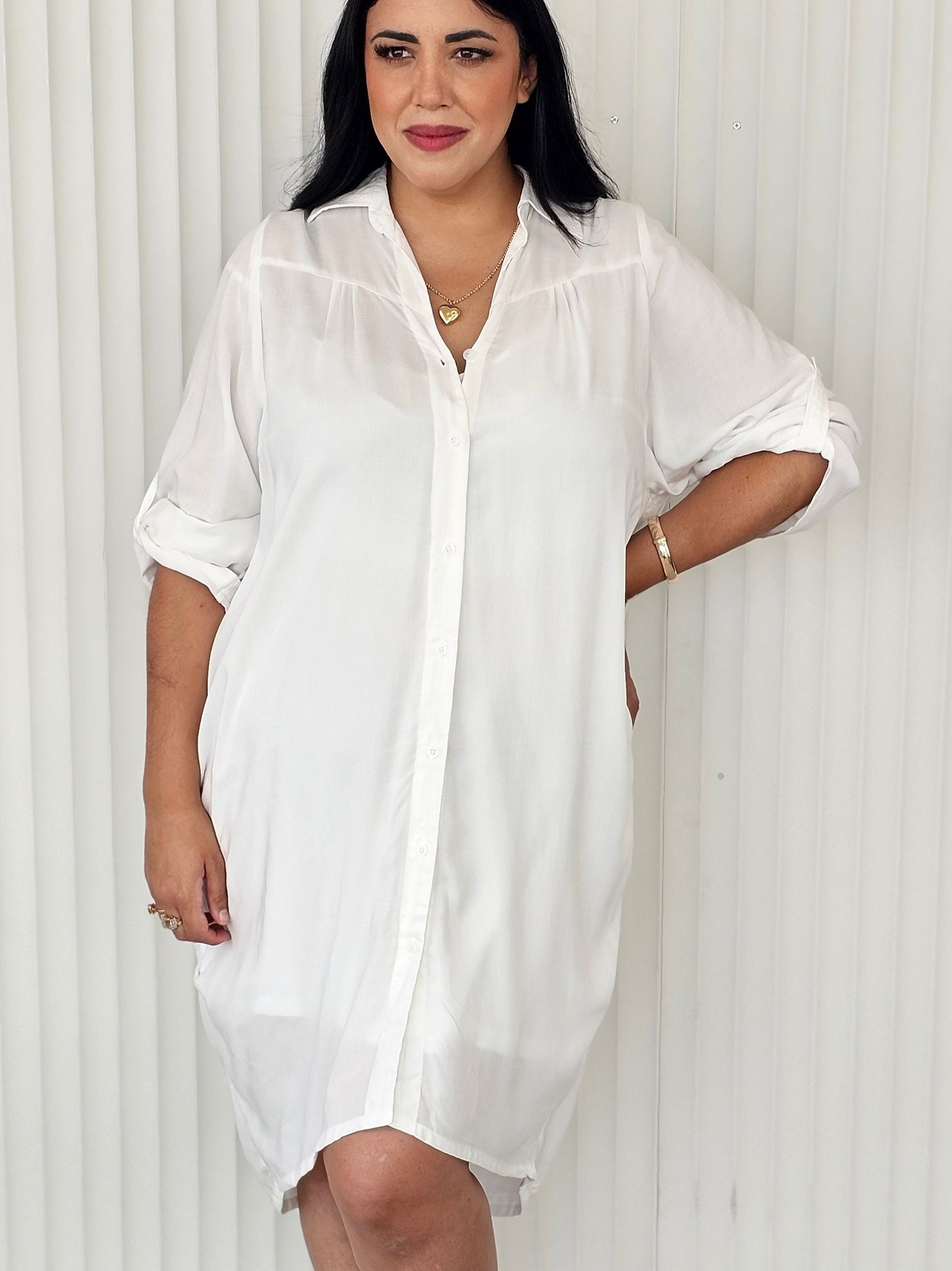 Corfu Shirt Dress - French Vanilla