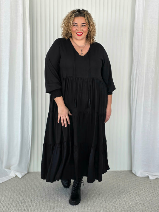 Florence Dress Long Sleeve - Black