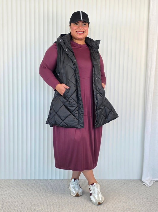 Staple Knit Dress - Merlot