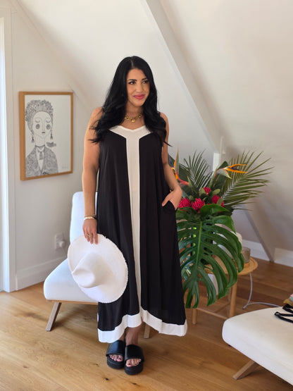 Mimosa Maxi - Black & White Stripe