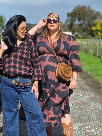 Nova Dress - Chocolate Geo - Isla-Maree