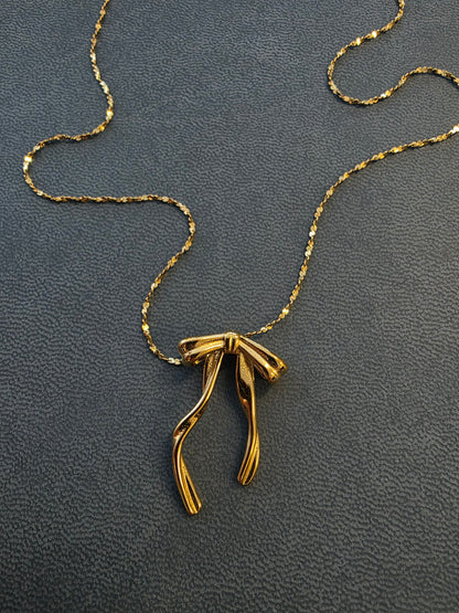 Bow Necklace - Gold - Isla-Maree