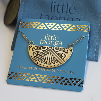 Maunga-nui Breastplate Necklace - Gold - Isla-Maree