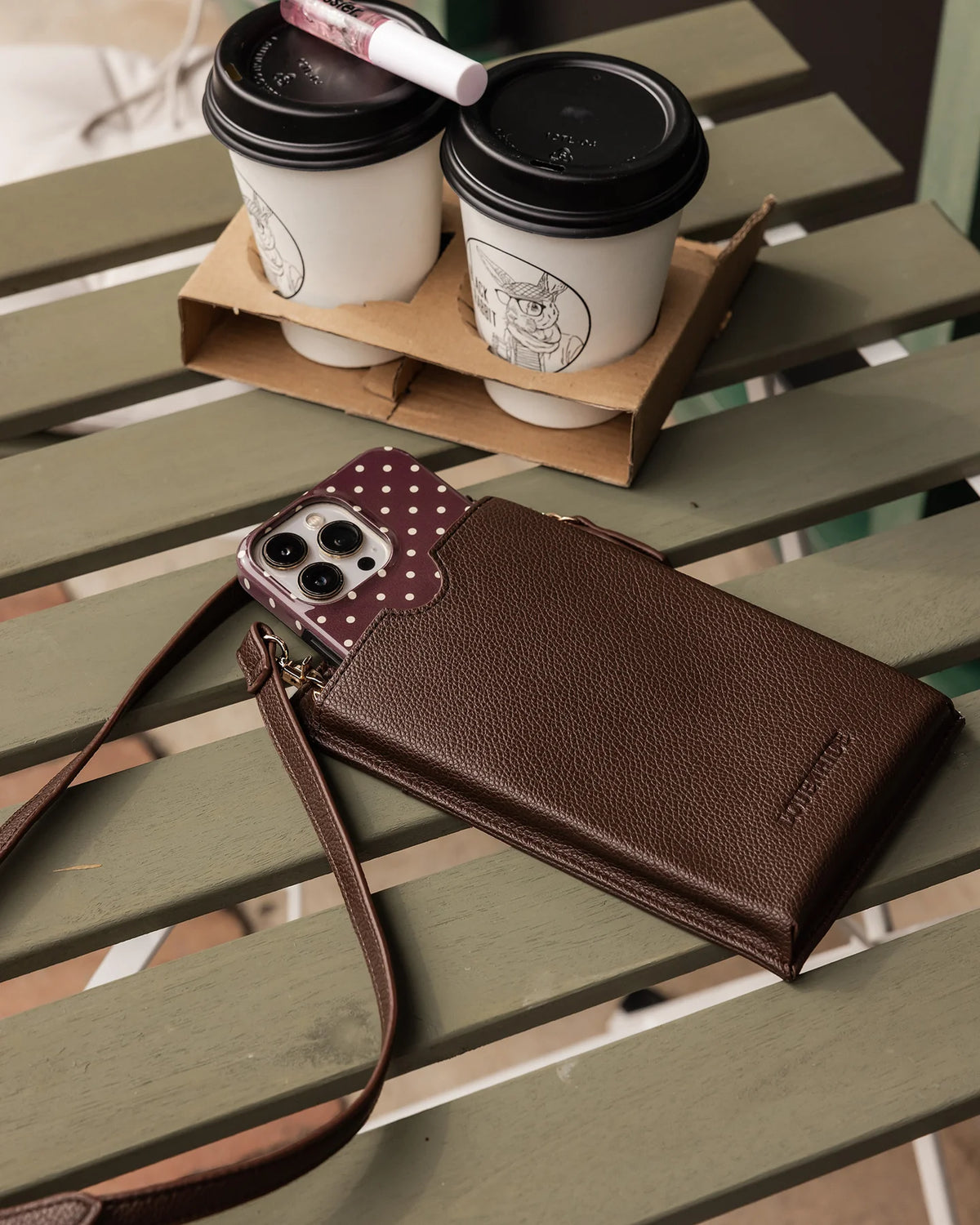 Louenhide Suki Phone Bag - Chocolate - Isla-Maree