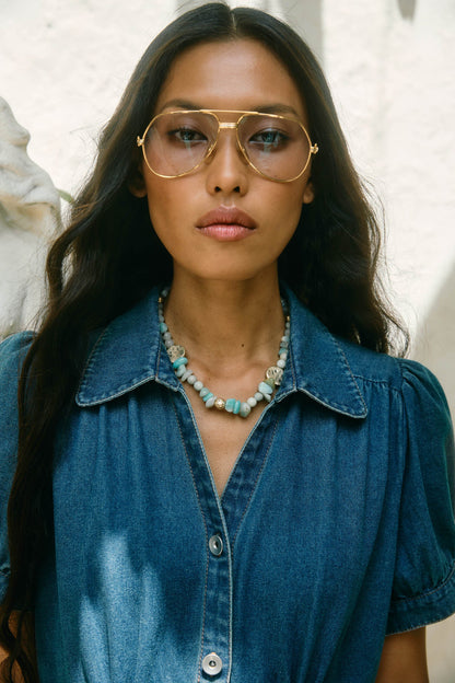 Esther Necklace - Mint Stone