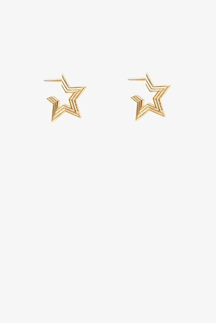 Antler Star Hoop Earring - Gold