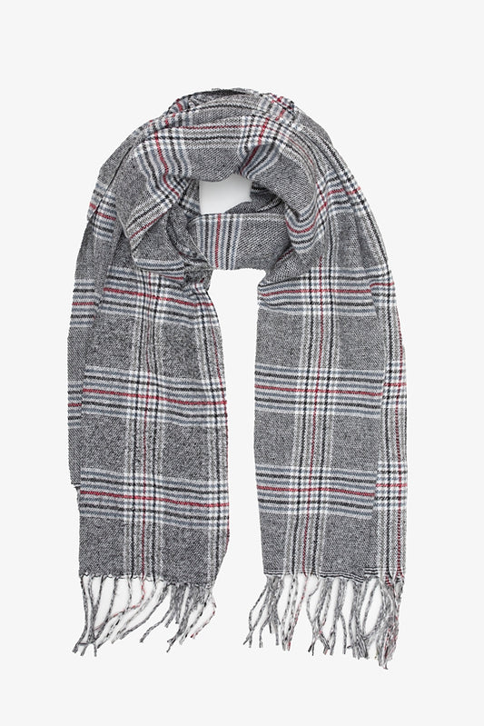 Antler Check Scarf - Grey Ember