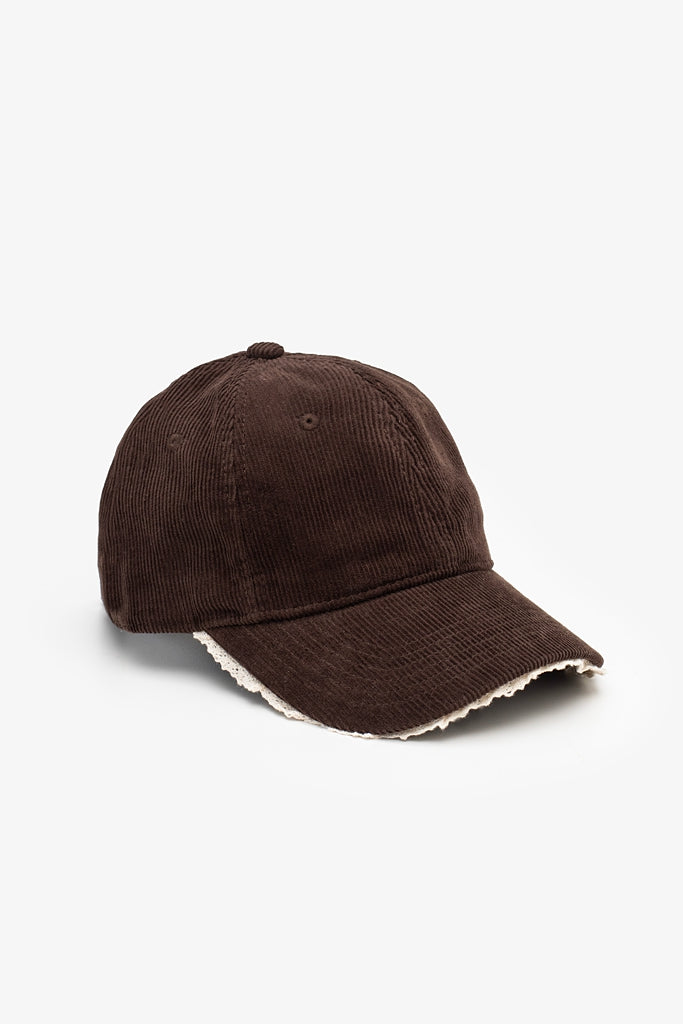 Lace Peak Cord Cap - Chocolate