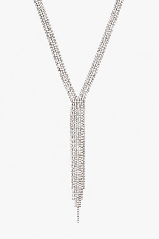 Antler Rhinestone Tie Necklace - Isla-Maree