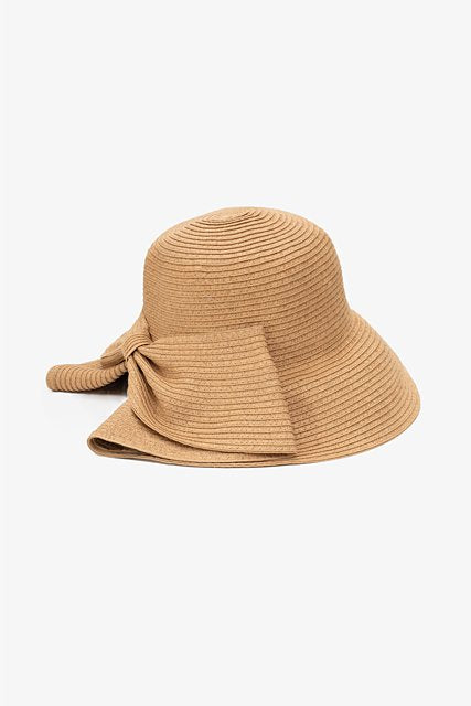 Bow Cloche Hat - Natural