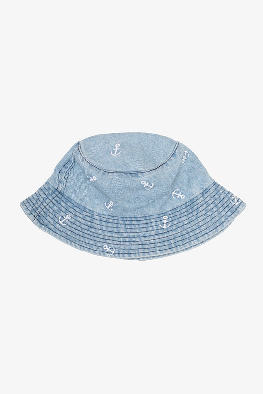 Denim Anchor Bucket Hat