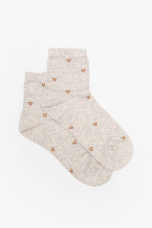 Antler Love Note Sock - Oat