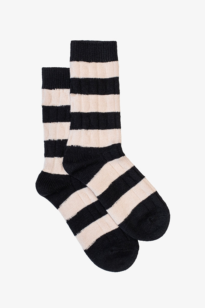 Antler Stripe Sock - Black