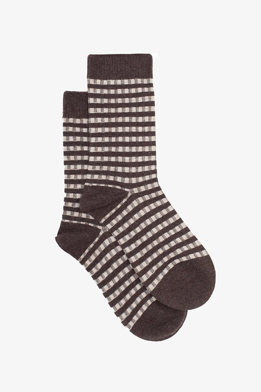 Cocoa Gingham Sock - Isla-Maree