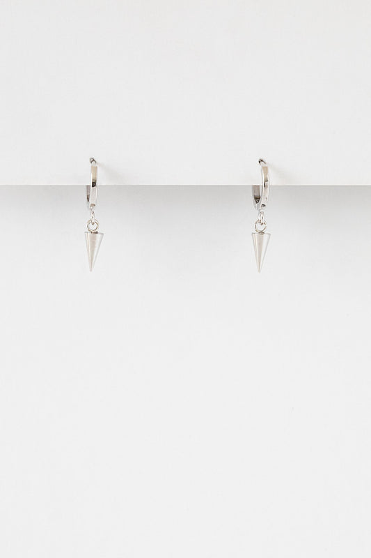 Antler Silver Spike Huggie Earring