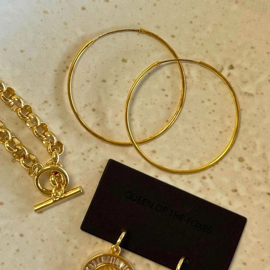 Queen of the Foxes Earrings - Gold Hoop