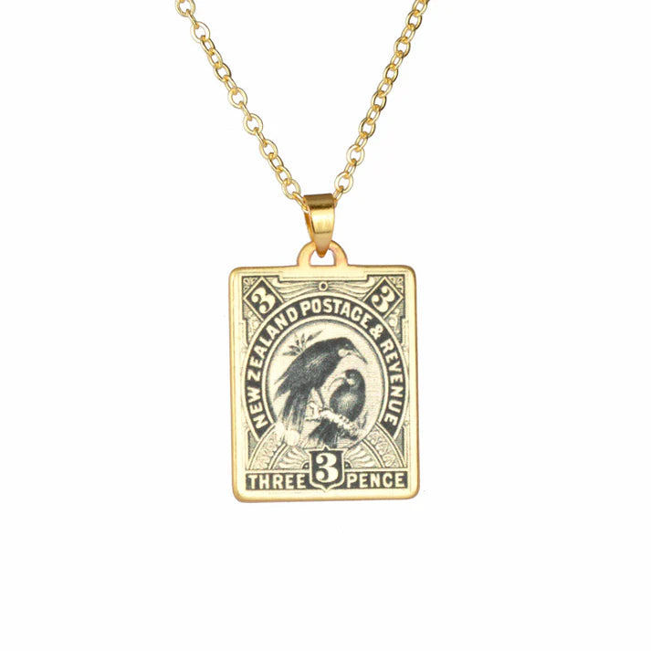 Huia Birds Stamp Necklace