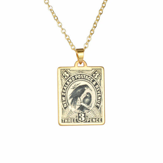 Huia Birds Stamp Necklace