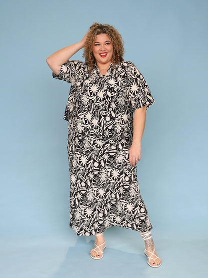 Jessica Bias Skirt - Beach Vacay Black