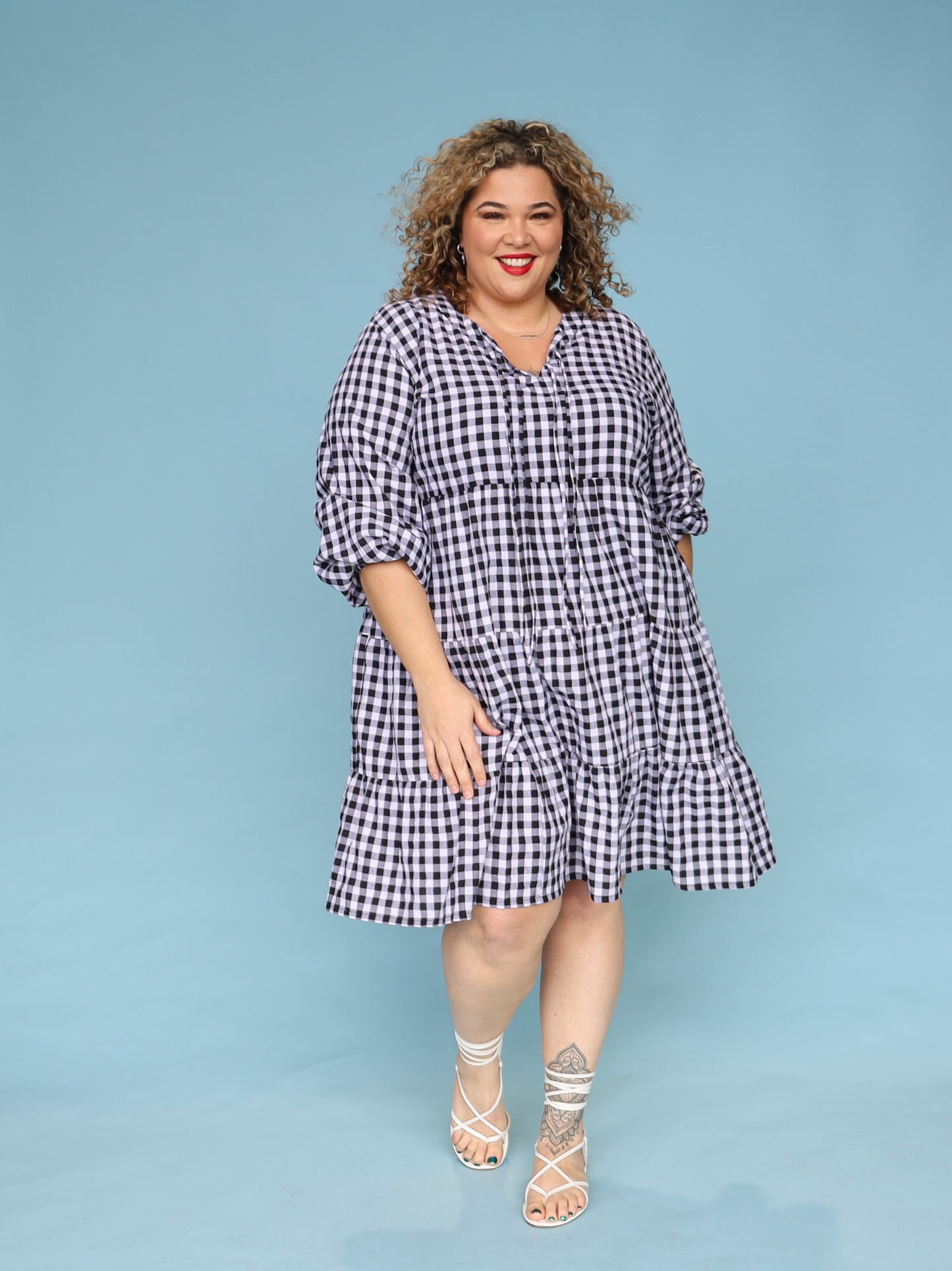 Cinta Dress - Black & White Gingham