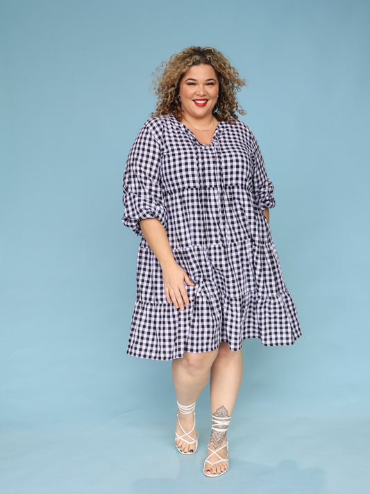 Cinta Dress - Black & White Gingham