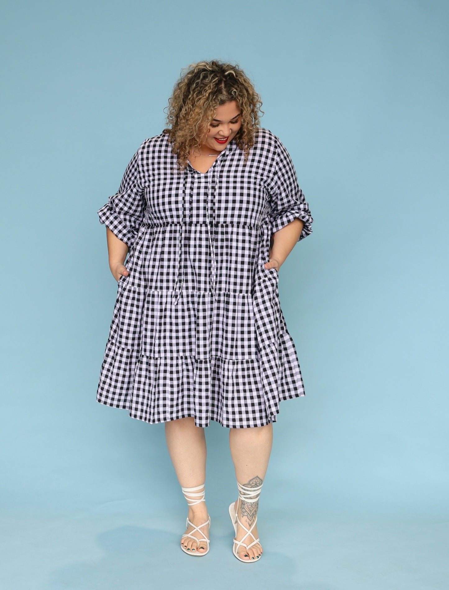 Cinta Dress - Black & White Gingham