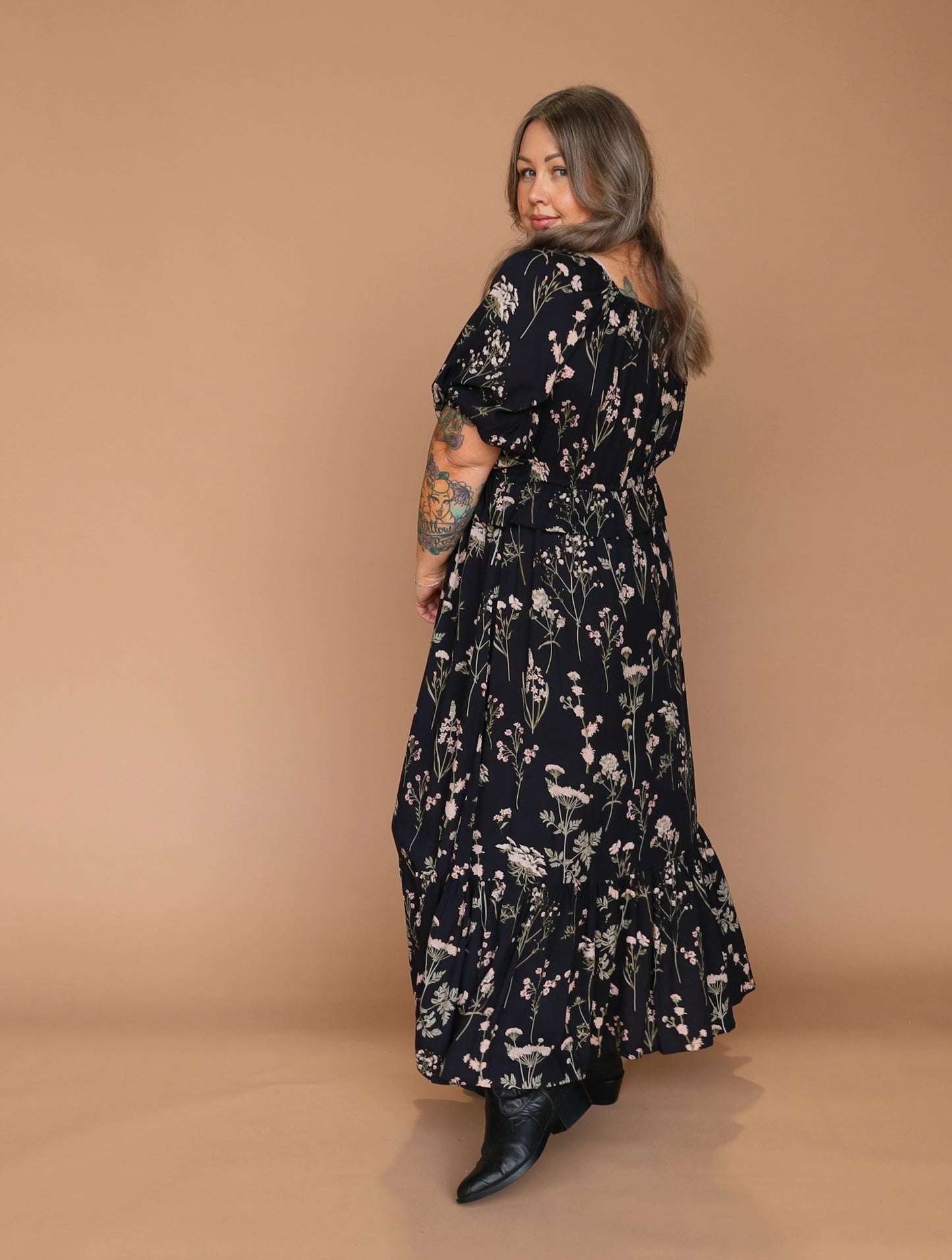 Aria Dress - Black Wildflower