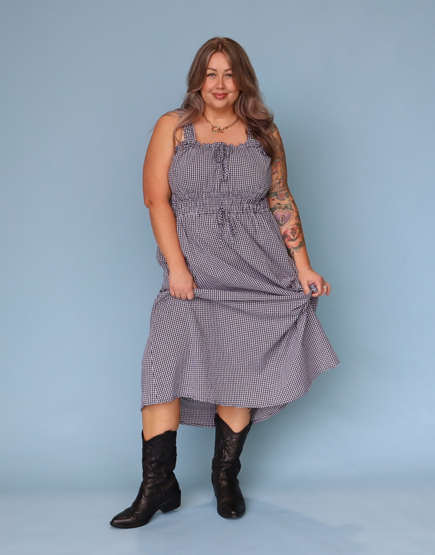 Trinity Dress - Micro Gingham